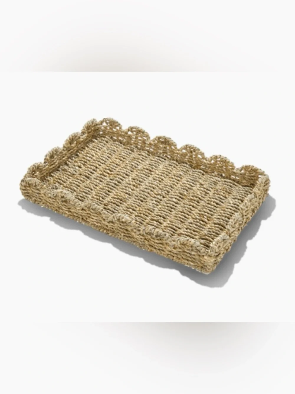 NWT Savy & Sorted Scalloped Wicker Tray 15